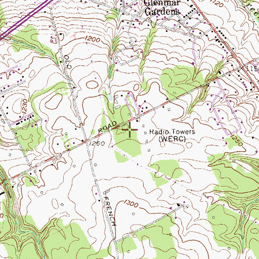 Topographic Map of WLVU-FM (Erie), PA