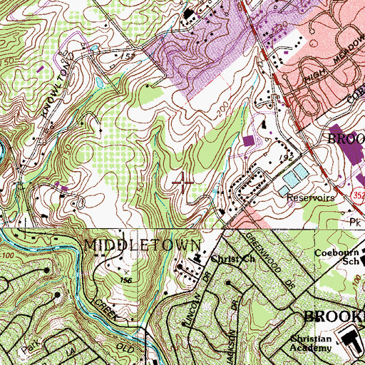 Topographic Map of WVCH-AM (Chester), PA