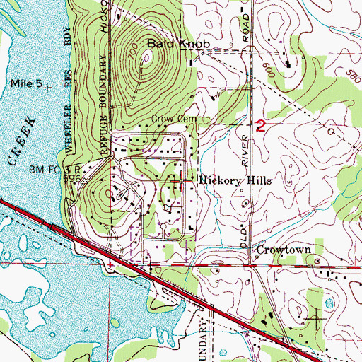 Topographic Map of Hickory Hills, AL
