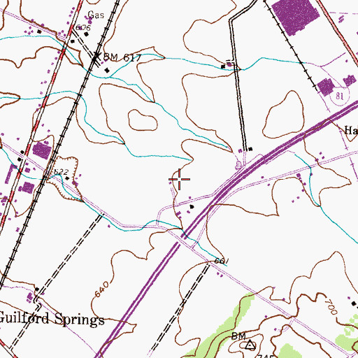 Topographic Map of WCBG-AM (Chambersburg), PA