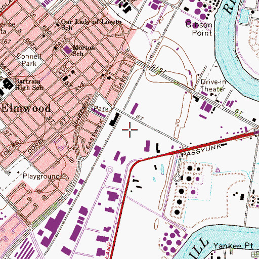 Topographic Map of WFLN-AM (Philadelphia), PA