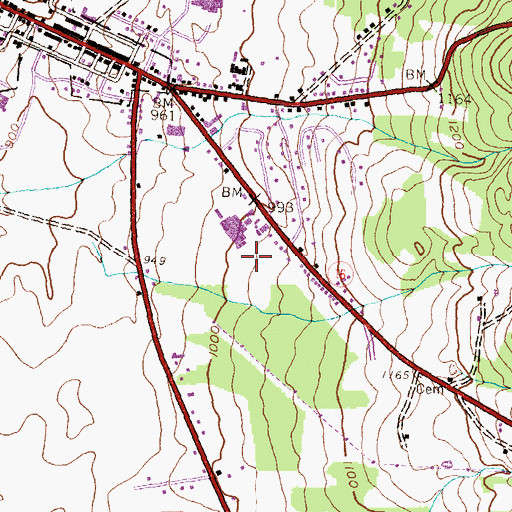 Topographic Map of WVFC-AM (Mcconnellsburg), PA