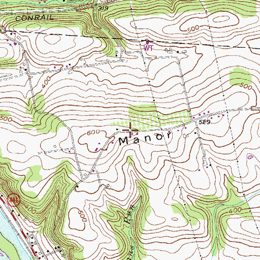 Topographic Map of WCLY-AM (Columbia), PA