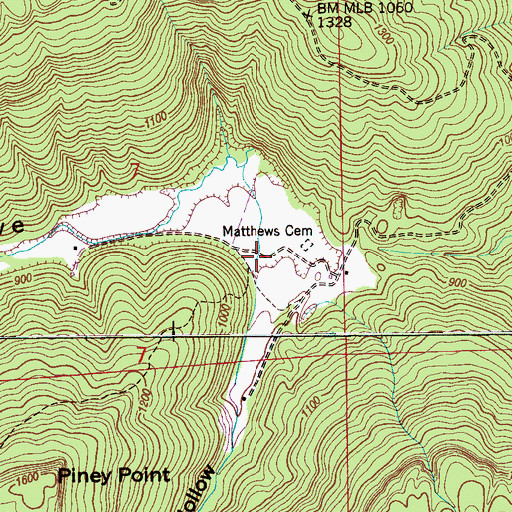 Topographic Map of Hickory Hollow, AL