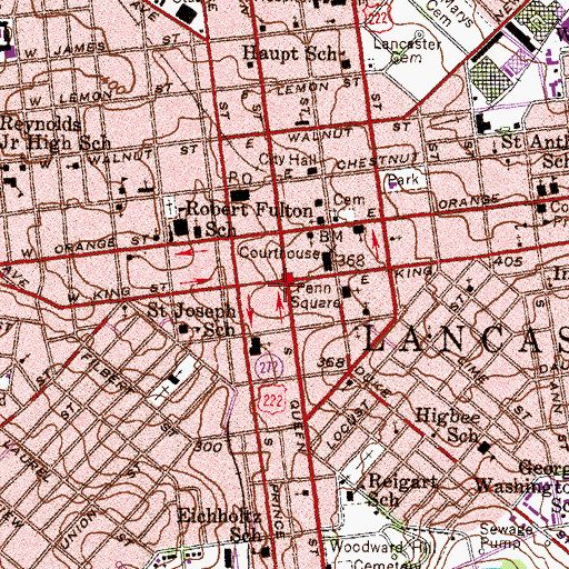 Topographic Map of WLPA-AM (Lancaster), PA