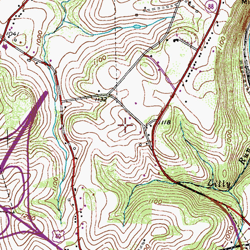 Topographic Map of WASP-AM (Brownsville), PA