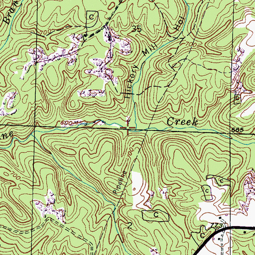 Topographic Map of Hickory Mill Hollow, AL