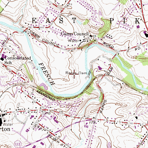 Topographic Map of WYIS-AM (Phoenixville), PA