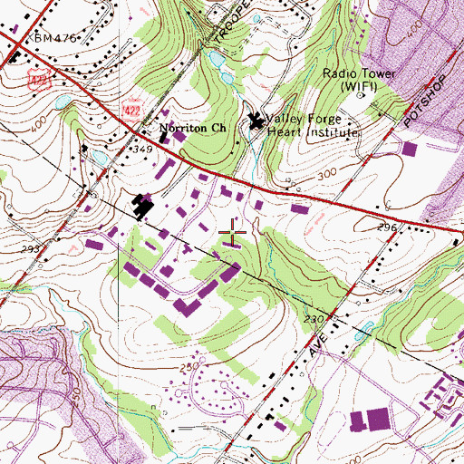 Topographic Map of WTEL-AM (Philadelphia), PA