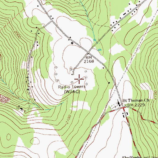 Topographic Map of WJAC-AM (Johnstown), PA