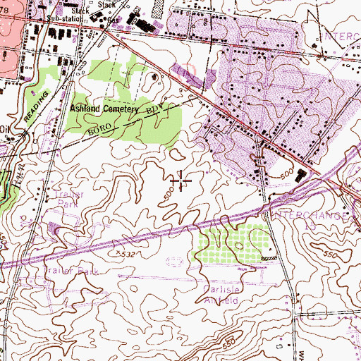 Topographic Map of WHYL-AM (Carlisle), PA