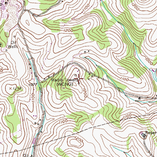 Topographic Map of WARO-AM (Canonsburg), PA