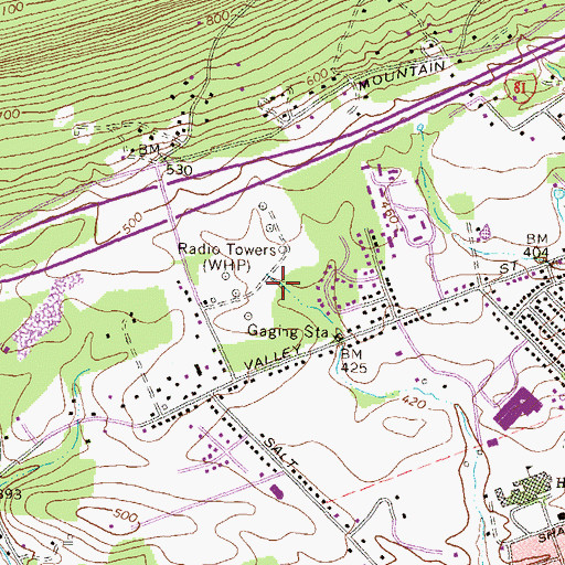 Topographic Map of WHP-AM (Harrisburg), PA