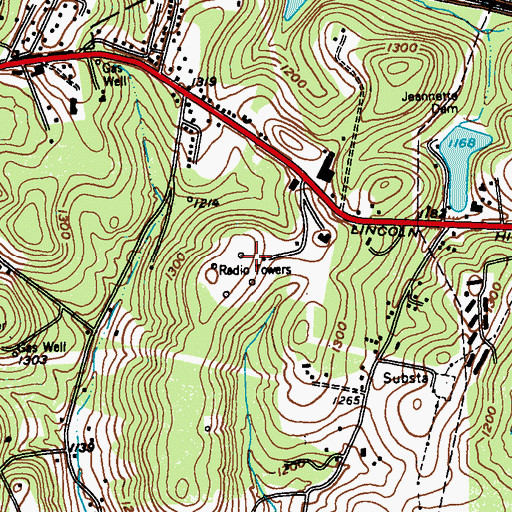 Topographic Map of WHJB-AM (Greensburg), PA