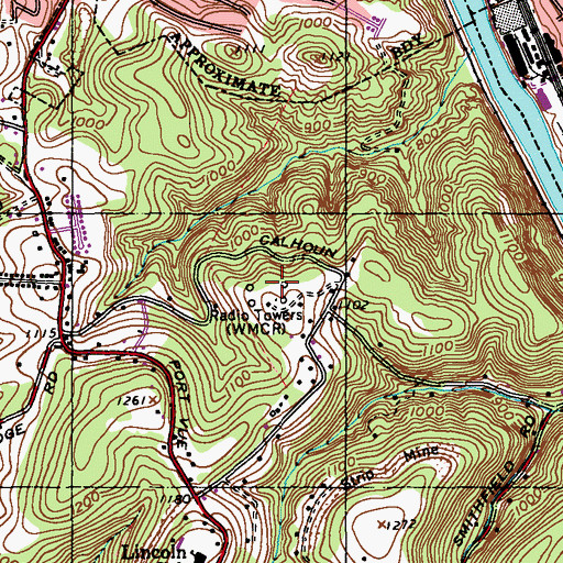 Topographic Map of WIXZ-AM (Mckeesport), PA