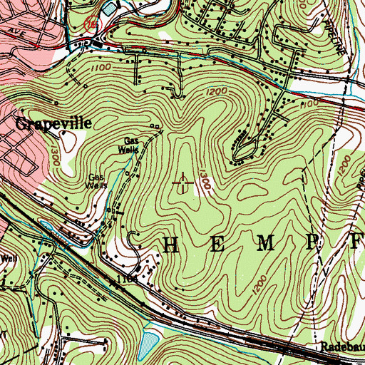 Topographic Map of WBCW-AM (Jeannette), PA