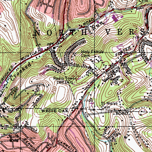 Topographic Map of WEDO-AM (Mckeesport), PA