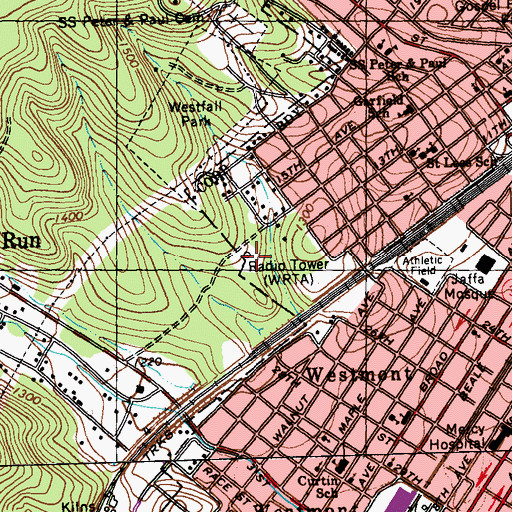 Topographic Map of WRTA-AM (Altoona), PA