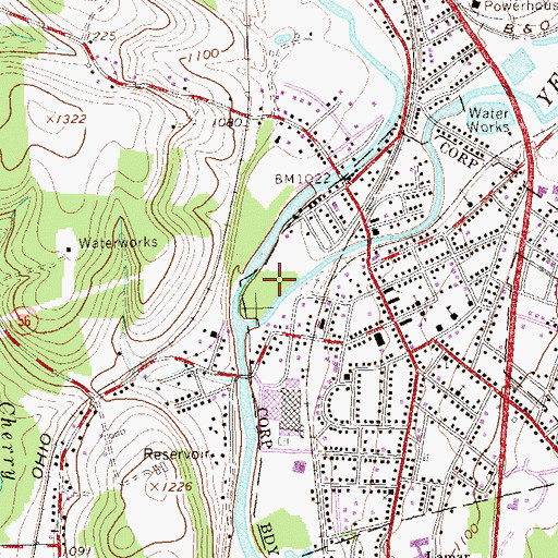 Topographic Map of WRID-AM (Homer City), PA