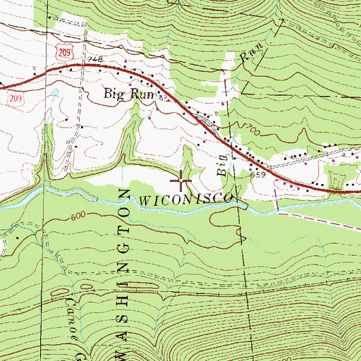 Topographic Map of WQIN-AM (Lykens), PA