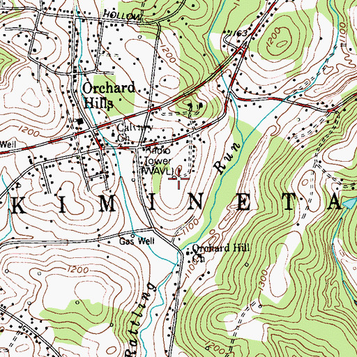 Topographic Map of WAVL-AM (Apollo), PA