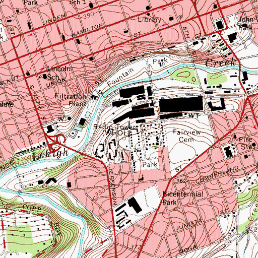 Topographic Map of WHOL-AM (Allentown), PA
