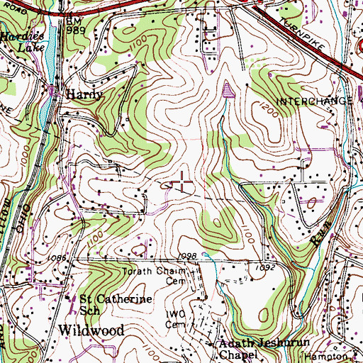 Topographic Map of WEEP-AM (Hampton Township), PA