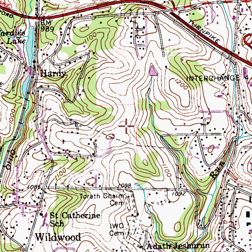 Topographic Map of WEEP-AM (Pittsburgh), PA