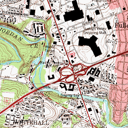 Topographic Map of WKAP-AM (Allentown), PA