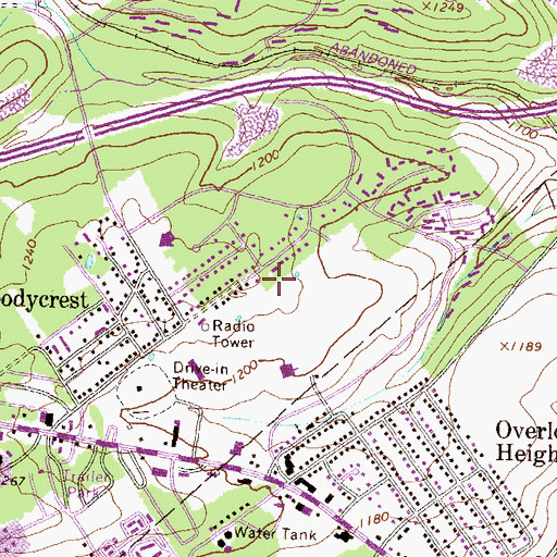 Topographic Map of WRSC-AM (State College), PA