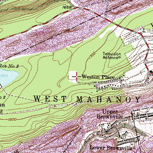 Topographic Map of WMBT-AM (Shenandoah), PA