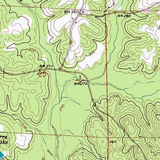 Topographic Map of Higdon Branch, AL