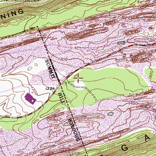 Topographic Map of WLSH-AM (Lansford), PA