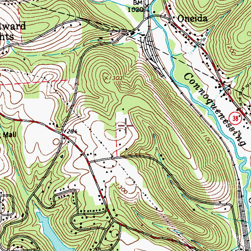 Topographic Map of WBUT-AM (Butler), PA