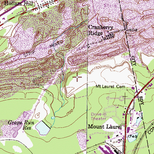 Topographic Map of WWKC-AM (West Hazelton), PA