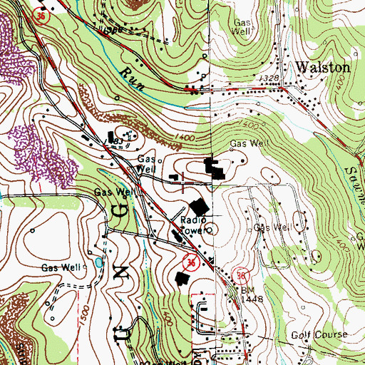 Topographic Map of WPXZ-AM (Punxsutawney), PA