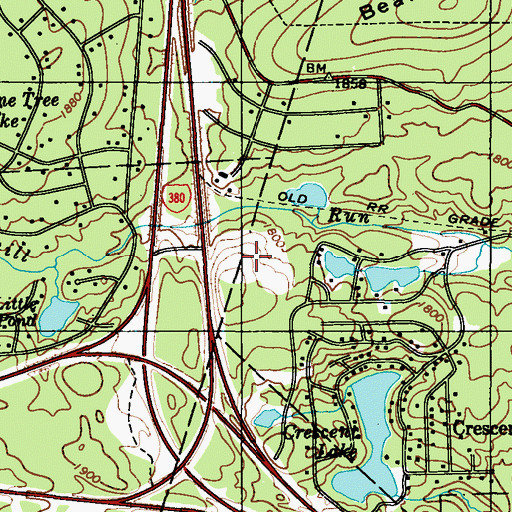 Topographic Map of WPCN-AM (Mount Pocono), PA
