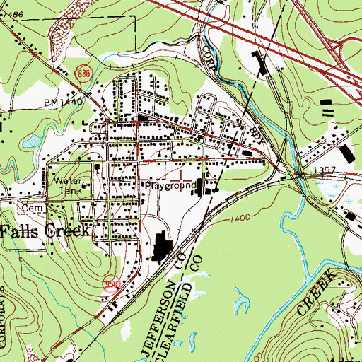 Topographic Map of WCED-AM (Du Bois), PA