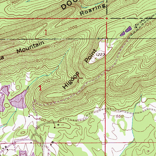 Topographic Map of Higdon Point, AL