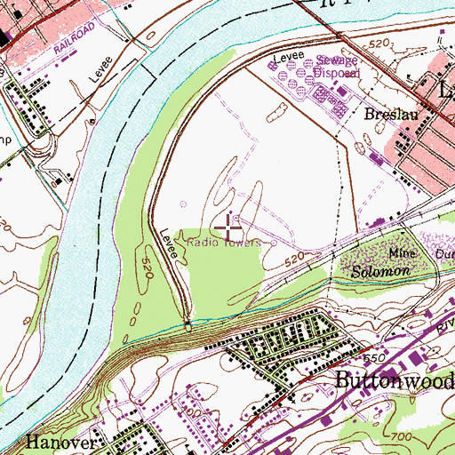 Topographic Map of WILK-AM (Wilkes-Barre), PA