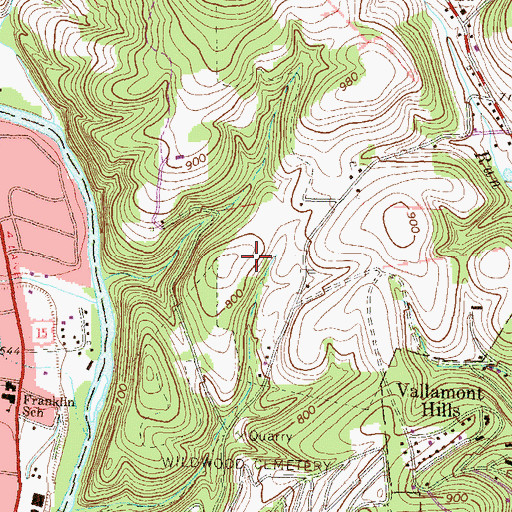 Topographic Map of WLYC-AM (Williamsport), PA