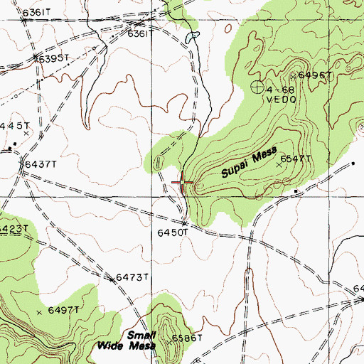 Topographic Map of Supai Mesa, AZ
