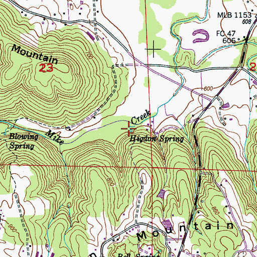 Topographic Map of Higdon Spring, AL