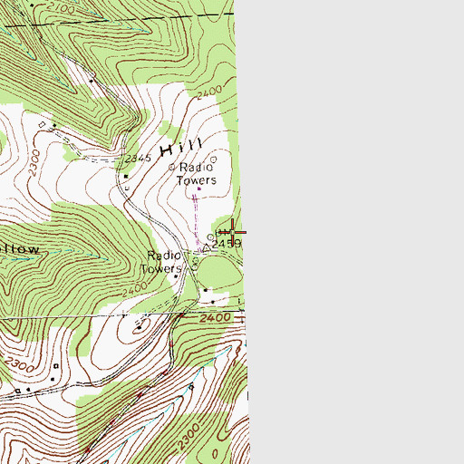 Topographic Map of WFRM-AM (Coudersport), PA