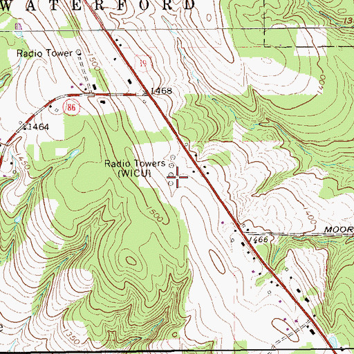 Topographic Map of WRIE-AM (Erie), PA