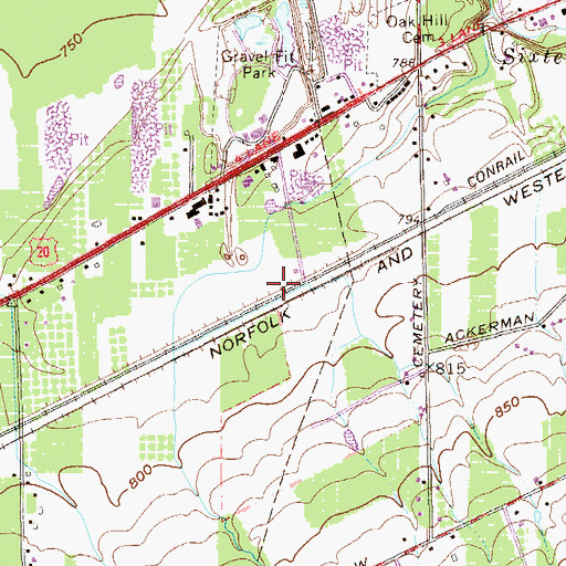 Topographic Map of WHYP-AM (North East), PA