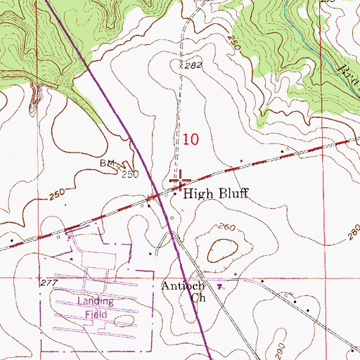 Topographic Map of High Bluff, AL