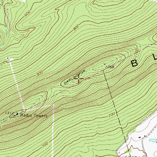 Topographic Map of WGGF-TV (Lebanon), PA