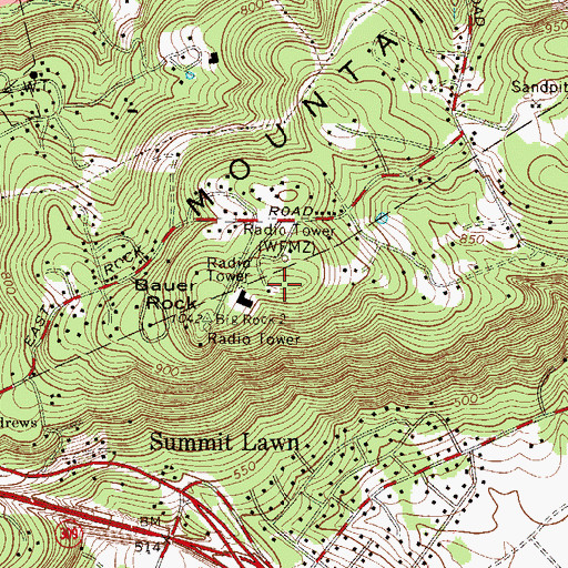 Topographic Map of WLVT-TV (Allentown), PA