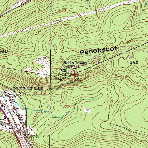 Topographic Map of WVIA-TV (Scranton), PA